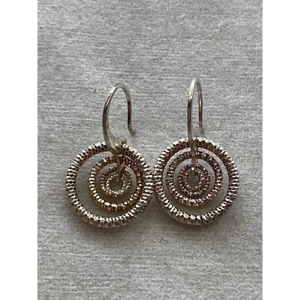 Dyadema Italy sterling silver dangle earrings 925 Circles Vintage Estate Jewelry - Picture 7 of 8